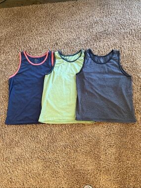 Quiksilver Men’s Tank Top 3-Pack - Navy, Lime, Charcoal Medium